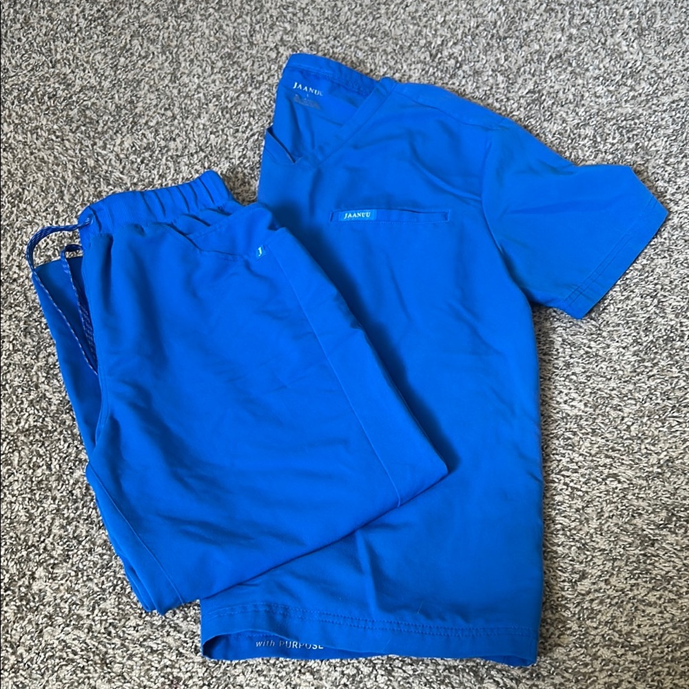 Jaanuu Royal Blue Scrub Set